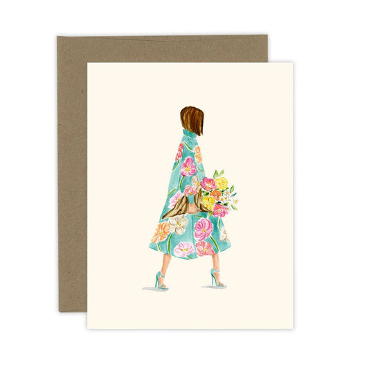 Floral Bouquet Girl Card