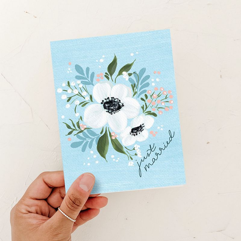 Just Married Floral Card