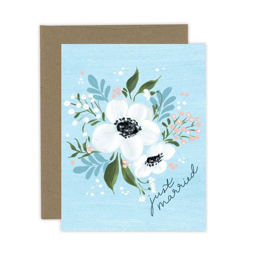 Just Married Floral Card