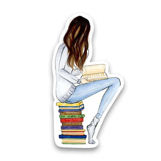 Vinyl Bookworm Sticker