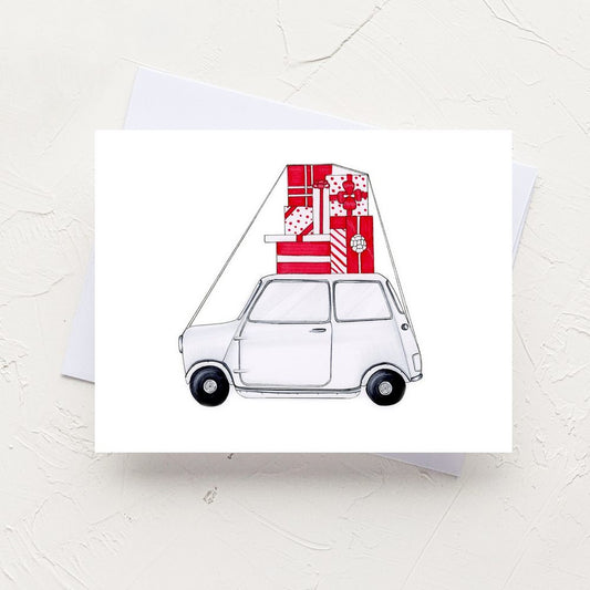 Vintage Mini Cooper Greeting Card