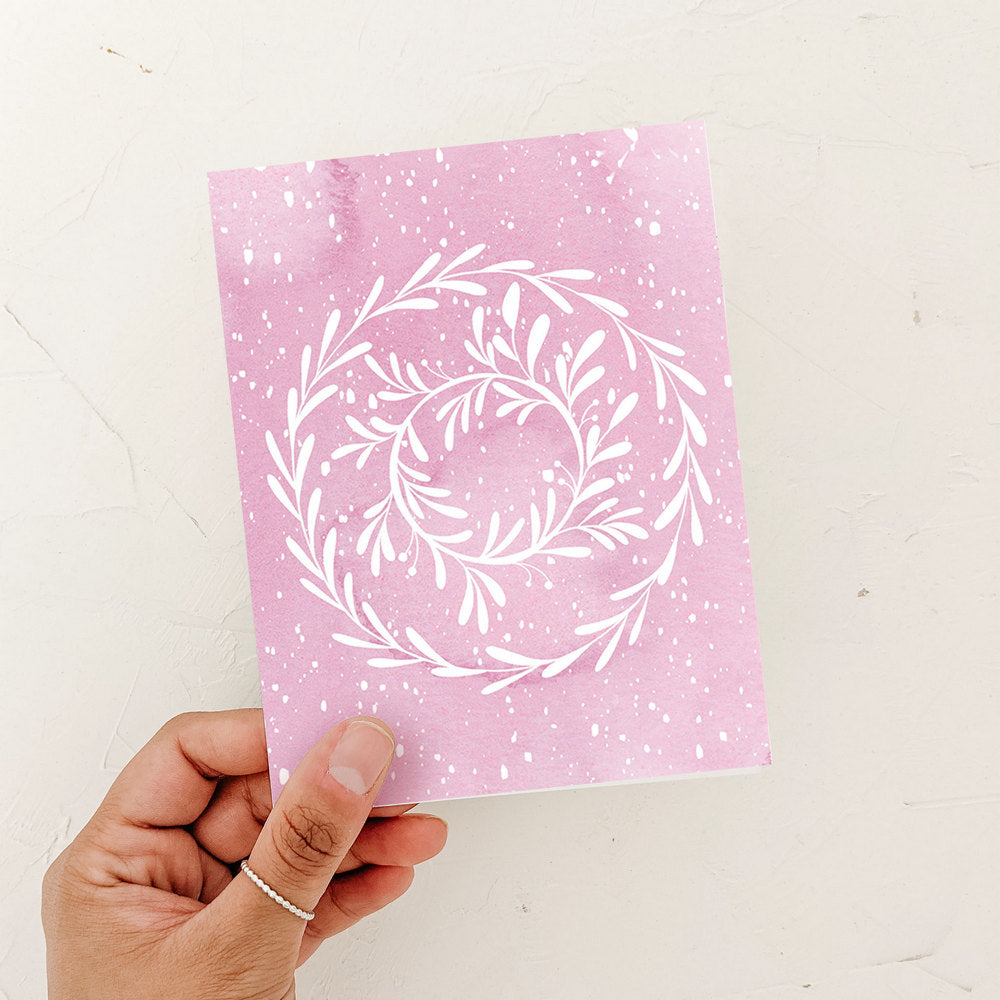 Pink Wreath Card