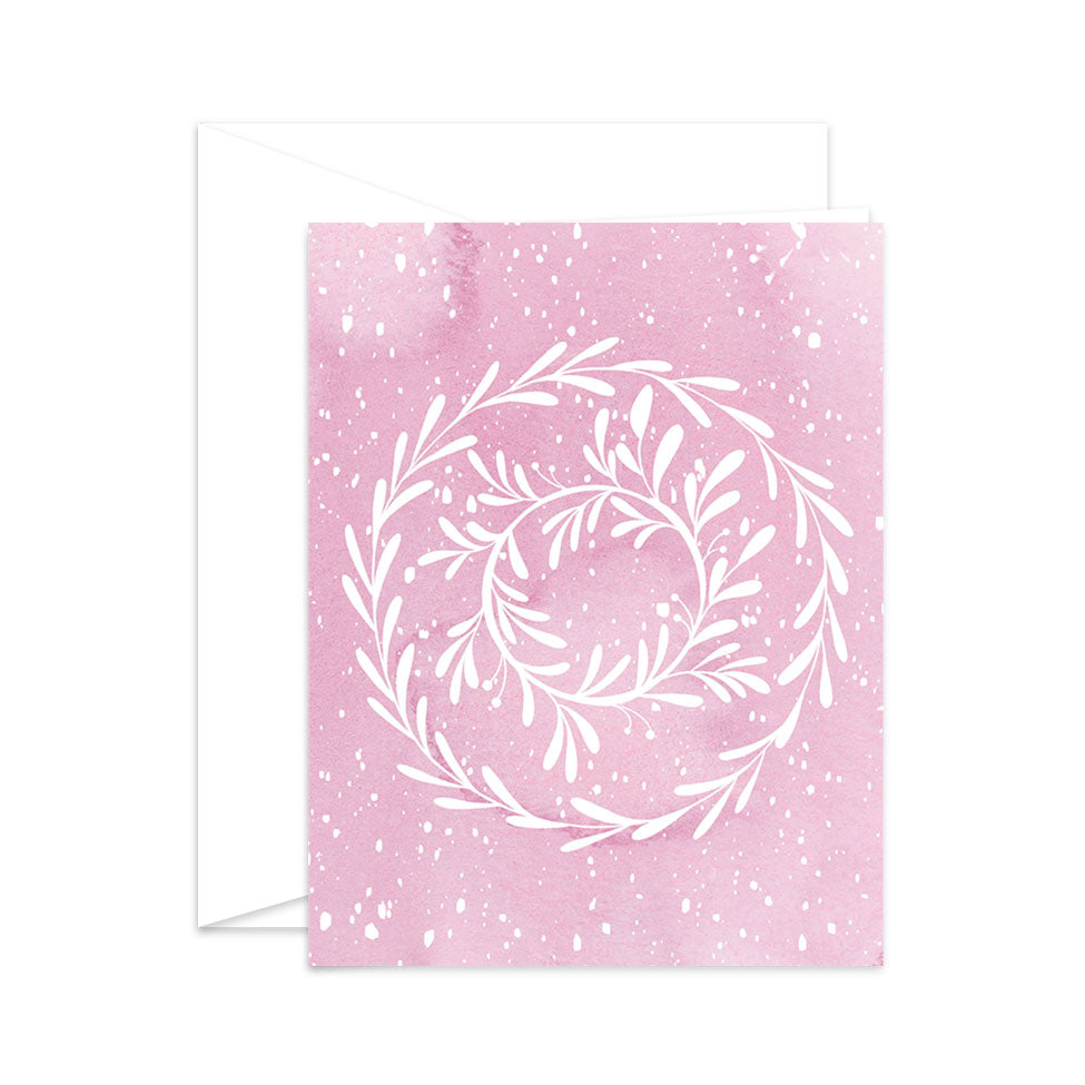 Pink Wreath Card