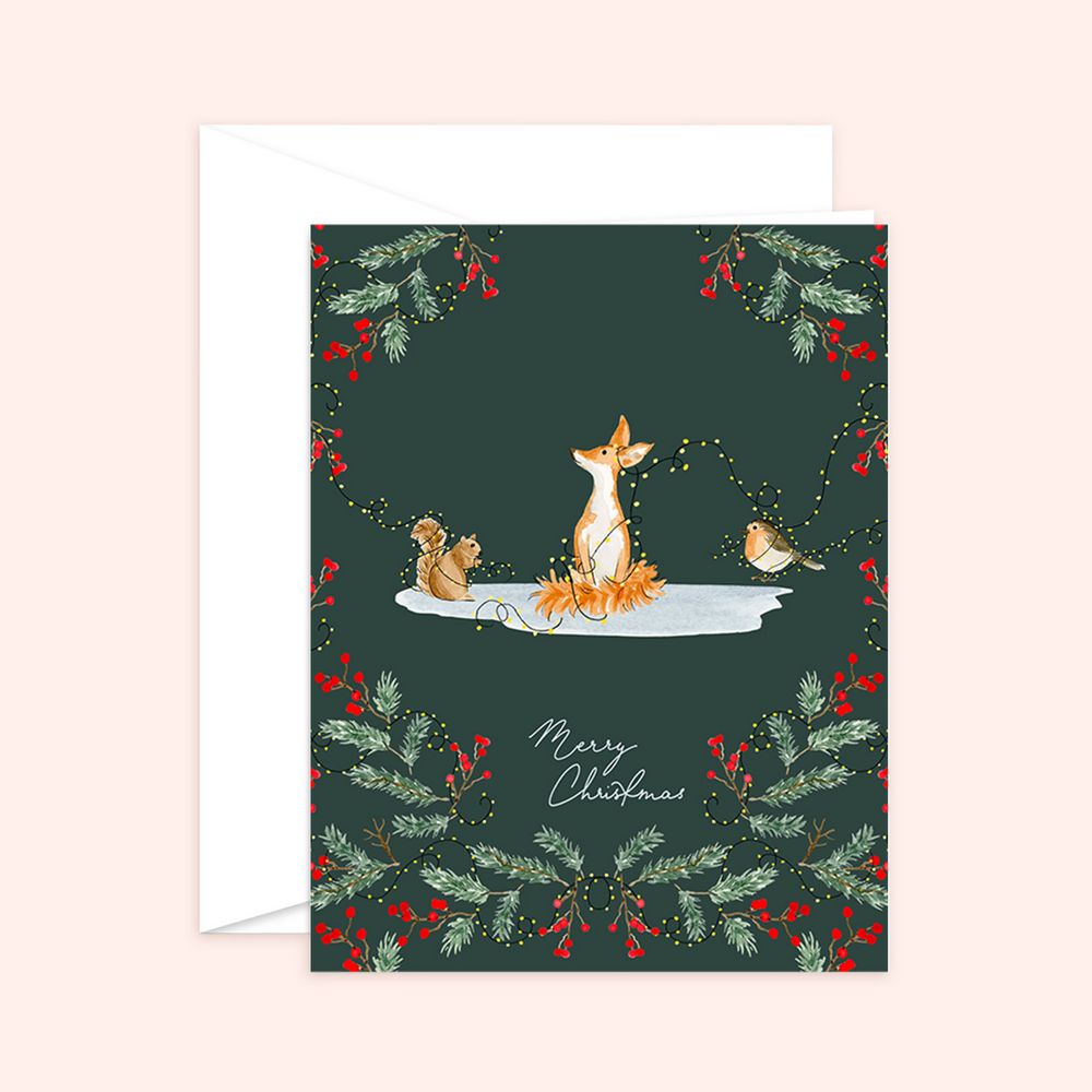 Merry Christmas Festive Fox Card