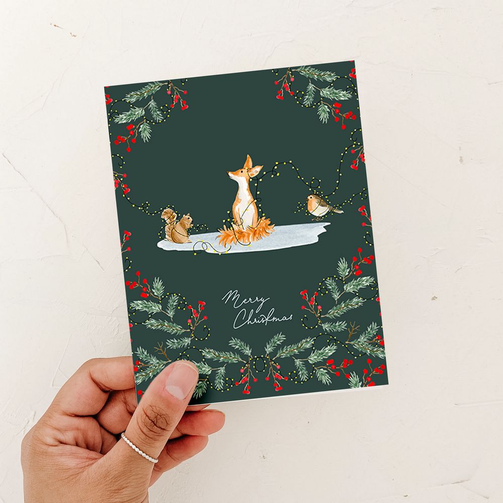 Merry Christmas Festive Fox Card