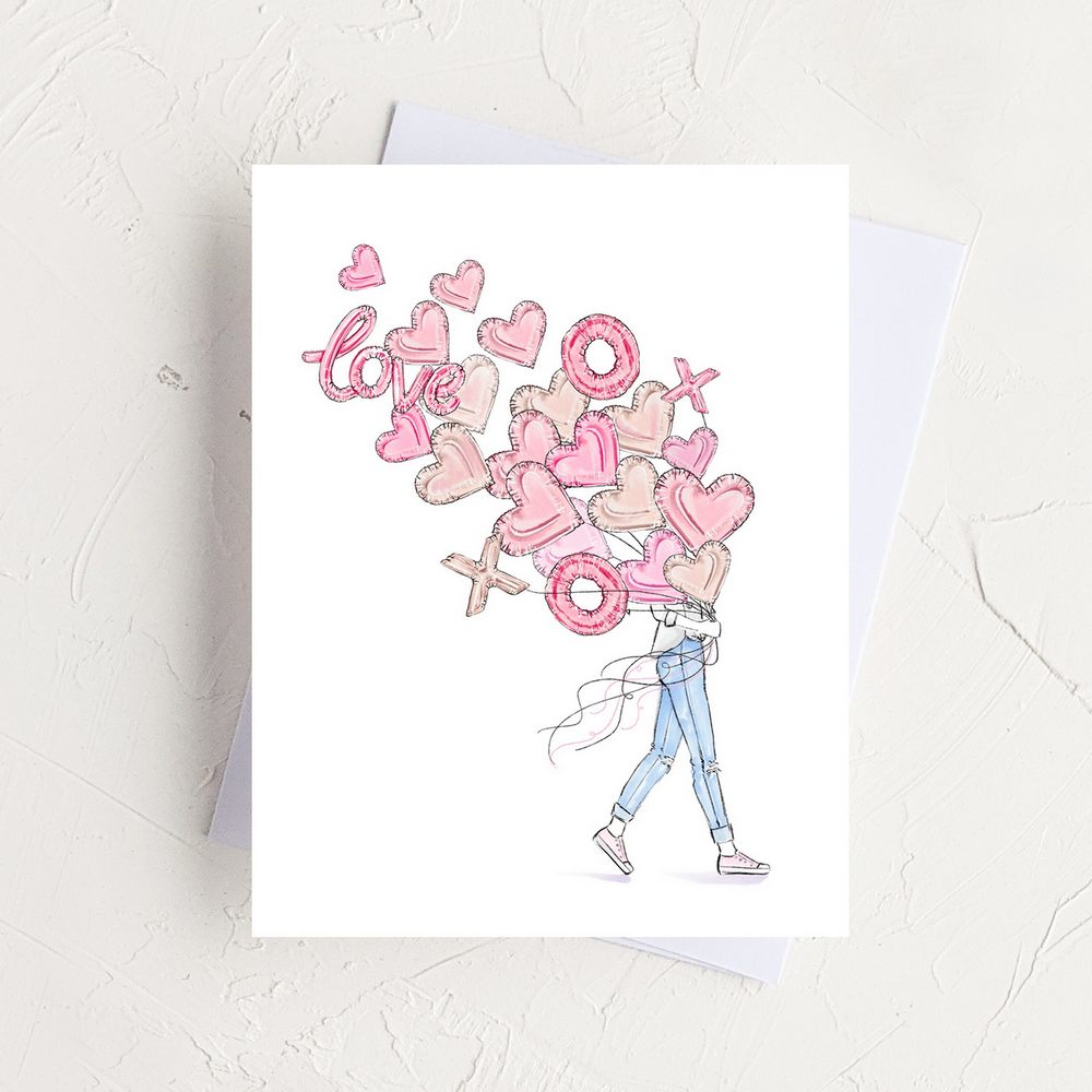 Valentine's  Balloons Greeting Card