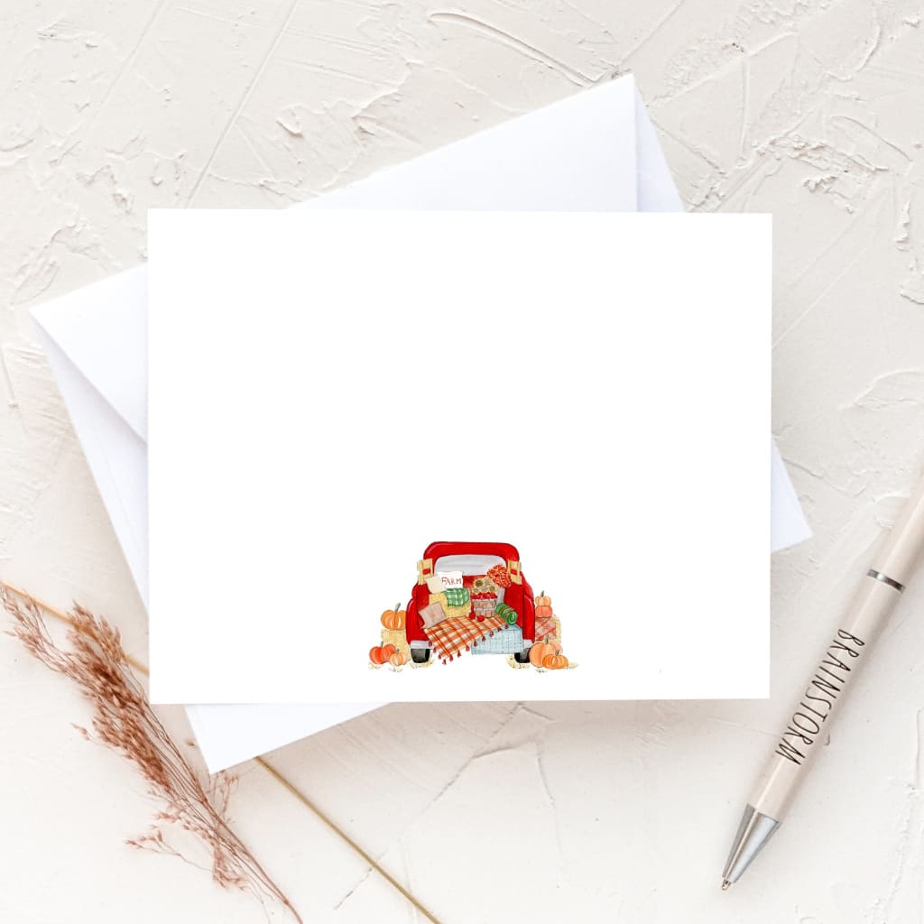 Fall Plaid and Pickup Trucks Notecard