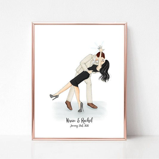 Fashion Illustration Art | She Said Yes! Engagement Art Print